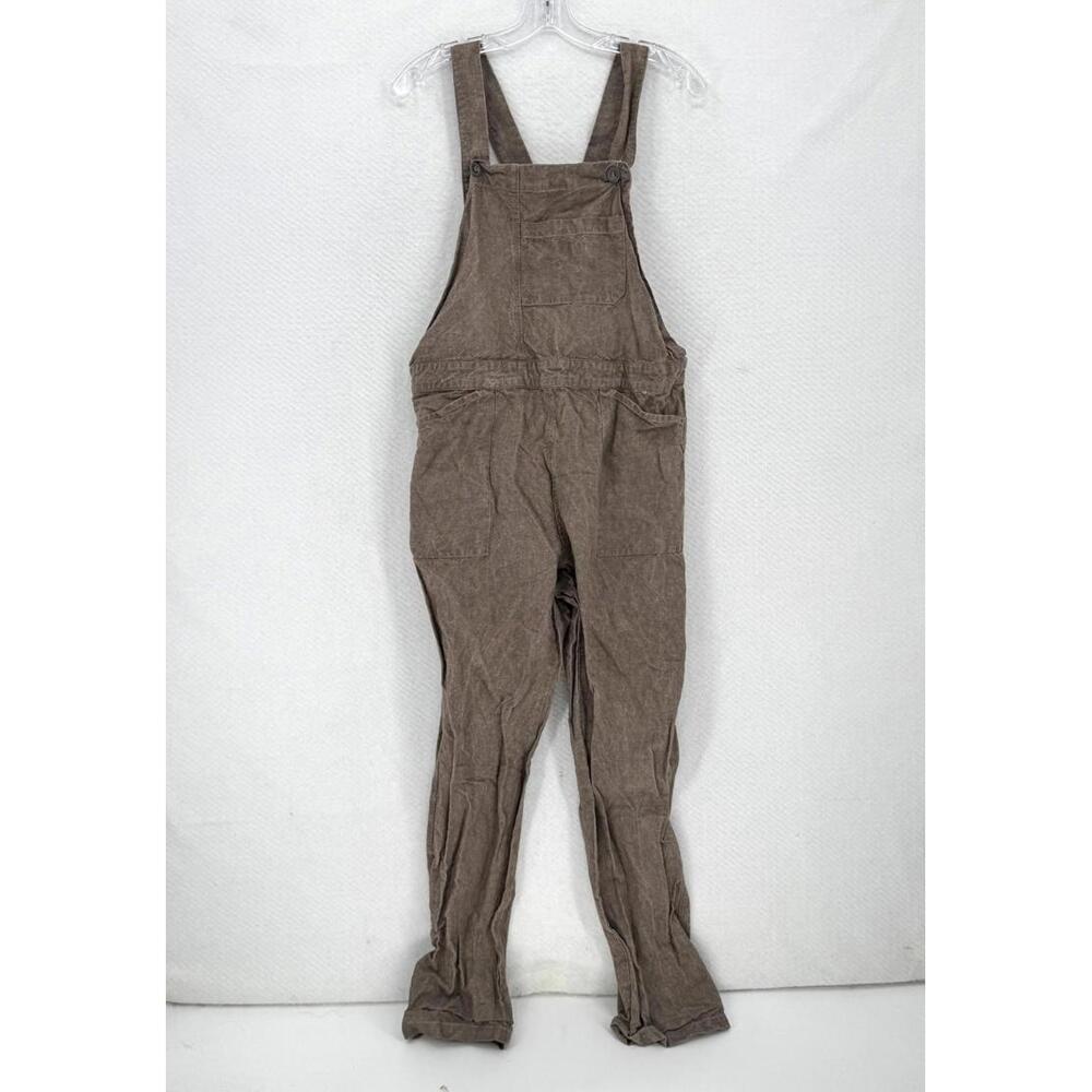 Ichi Antiquites Brown Linen All In Overalls Jumpsuit One Size Made in Japan